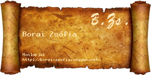 Borai Zsófia névjegykártya