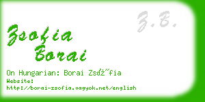 zsofia borai business card